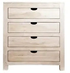Kommode Akazie 85x42x95 White Stone Get&uuml;ncht Nature White 85