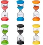 Relaxdays - Sanduhren Set, 6-teilig, Kurzzeituhr, 1/ 3/ 5/ 10/ 15/ 30 Min, H X...