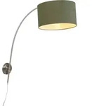 Qazqa Stahlwandbogenlampe Mit Schattengr&uuml;nem 35/35/20 Einstellbar