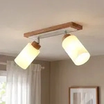 Led Deckenleuchte Deckenlampe Schlafzimmerlampe Schwenkbar Klar Holz L 60 Cm