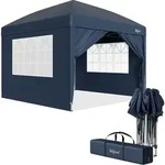Zelsius Faltbarer Pavillon 3x3 M Mit Seitenw&auml;nden, Blau, Faltpavillon Uv30,