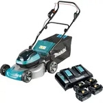 Makita Dlm 466 Pt4 Akku Rasenm&auml;her 36 V ( 2x 18 V ) 46 Cm Brushless + 4x Akku...