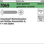 Blechschraube Iso 7049 Liko M.zapfen/kreuzschlitz-ph F 4,8 X 22 -h Stahl...