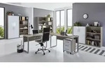 Bmg M&ouml;bel B&uuml;rom&ouml;bel-set, Office Edition Set 7, Eiche Sonoma/ Wei&szlig; Hochglanz