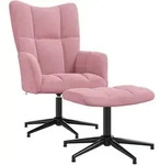Relaxsessel Mit Hocker Rosa Samt Vidaxl