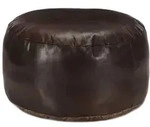 Pouf Dunkelbraun 60 X 30 Cm Echtes Ziegenleder Vidaxl
