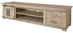 Massivmoebel24 - Tv-board Mango 180x55x50 Whitewash Lackiert Railway 345