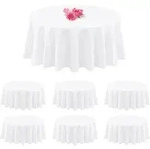6er Pack Wei&szlig;e Polyester Runde Tischdecken 90 Zoll - Hochwertige Tischdecken...