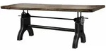 Massivmoebel24 - Esstisch Mango 240x100x80-101 H&ouml;henverstellbar Natur Ge&ouml;lt