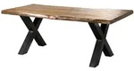 Baumtisch Mango 240x100x77 Natur Lackiert / X-beine Anthrazit Gl&auml;nzend Freeform 5