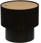 Kaffeetisch Enola Eschenfurnier - Schwarz - D.38 -5 Cm