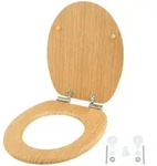 Relaxdays Toilettendeckel, Doppelte Absenkautomatik, 37,5 X 43,5 Cm, Mdf, Bis 150 Kg,