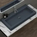 Doporro - Waschbecken 100x48x10cm Aufsatzwaschbecken Matt Anthrazit Aus...