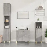 Badschrank Grau Sonoma 30x30x190 Cm Holzwerkstoff - Vidaxl