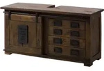 Massivmoebel24 - Waschbeckenunterschrank Mango 120x40x60 Braun Lackiert Railway 477