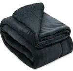 Beautissu - Sherpa Decke Alina 240cm, 220cm, Anthrazit/anthrazit