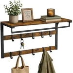 Relaxdays Wandgarderobe 3 In 1, 10 Haken, Kleiderstange, Hutablage, Hbt 42 X 80 X 30