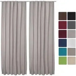 Beautissu - 2er Set Kr&auml;uselband Vorhang Amelie Luna Thermo 140x245cm Grau