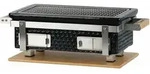 Keramik Holzkohletischgrill Mit Holzunterlage Schwarz Outdoor Hibachi Grill F&uuml;r