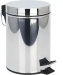 Spetebo - Edelstahl Tretm&uuml;lleimer Silber Rund - 5 Liter - Metall Kosmetikeimer In