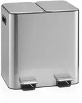 Abfallsammler / M&uuml;lltrennsystem Clean 10 - 30l (2x15l) Edelstahl Silber Hjh Office