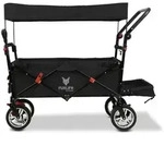 Fuxlife Fx-ct800 Schwarz Faltbarer Bollerwagen Mit Sonnendach, Gro&szlig;en R&auml;dern Und