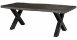 Baumtisch Mango 220x100x77 Grau Lackiert / X-beine Anthrazit Gl&auml;nzend Freeform 5