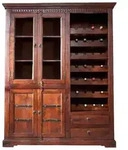 Weinschrank Akazie 144x47x180 Nougat Lackiert Oxford 519