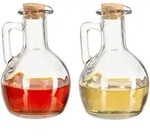 4 X &Ouml;l- & Essigkanne, Glasflaschen Mit Korken, Runde &Ouml;lfl&auml;schchen F&uuml;r &Ouml;l &