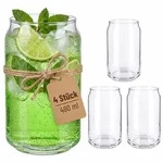 Relaxdays Longdrinkgl&auml;ser, 4er Set, 480 Ml, Geschliffene Trinkgl&auml;ser,