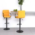 Barhocker 2 Stk. Senfgelb Stoff Vidaxl
