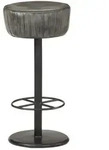 Barhocker Grau Echtleder Vidaxl