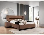 Polsterbett Doppelbett Set.2 Hamilton 140x200cm Stoff Magic Velvet Braun