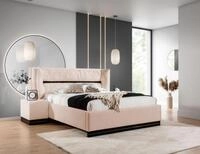 Polsterbett Doppelbett Set.2 Hamilton 140x200cm Stoff Magic Velvet Lachs