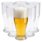 Mehrweg Kunststoff Bier Glas 520 Ml Kratzfest - 6er Set - Camping Weizenbierglas