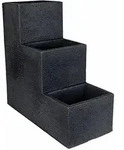 Spetebo - Blumentreppe Grau - 3 Stufen - Kunststoff Planzentreppe Blumentopf