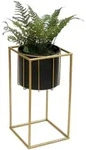 Dandibo Blumenhocker Mit Topf Metall Gold Schwarz Eckig S 45 Cm Blumenst&auml;nder 96035