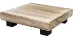 Holz Blumenhocker Natur Eckig Klein - 21 X 21 Cm - Mini Pflanzenhocker Mit 4...