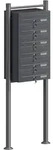 Wiltec - 6er Briefkastenanlage Anthrazit 270 X 513 X 1500 Mm, Standbriefkasten...