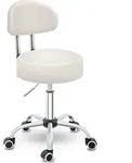 Rollhocker Mit Lehne Beige Arbeitshocker Hocker Drehhocker Kosmetikhocker