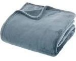 Atmosphera - Plaid Uni Aus Flanell - Sturmblau 180 &times; 230 Cm Cr&eacute;ateur...
