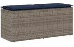 Gartenbank Mit Kissen Grau 110x40x44 Cm Poly Rattan Vidaxl