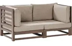 Gartensofa 2-sitzer Trani Modular Zertifiziertes Akazienholz Dunkelbraun