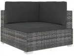 Sofa-eckteil Mit Kissen Poly Rattan Grau Vidaxl