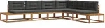 Outdoor-sofagarnitur 6 Stk. Natur Und Anthrazit Vidaxl