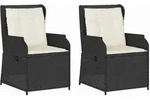 Gartenbank 2 Pcs Schwarz Poly-rattan Vidaxl
