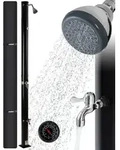 Arebos - Solardusche In Schwarz 20 Liter Tank 221 Cm H&ouml;he Mit Integriertem