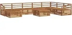 Outdoor-sofagarnitur 9 Pcs Natur Massivholz Akazie Vidaxl