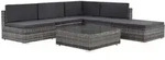 6-tlg. Garten-lounge-set Mit Kissen Poly Rattan Grau Vidaxl