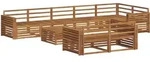 Outdoor-sofagarnitur 9 Pcs Natur Massivholz Akazie Vidaxl